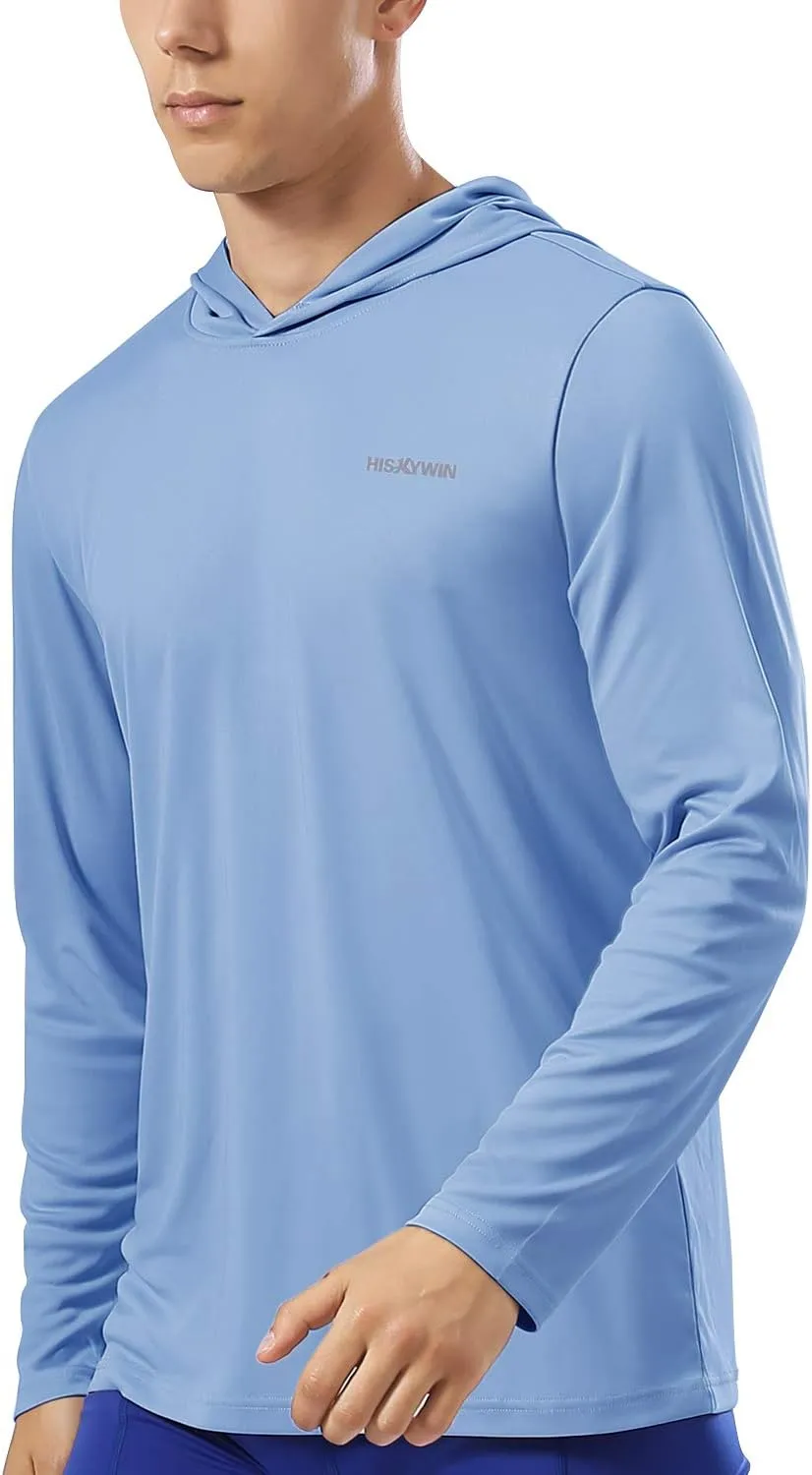 HISKYWIN Men's Long Sleeve Shirts Lightweight UPF 50  Sun Protection SPF Outdoor T-Shirts Fishing Hiking Running Tee Tops