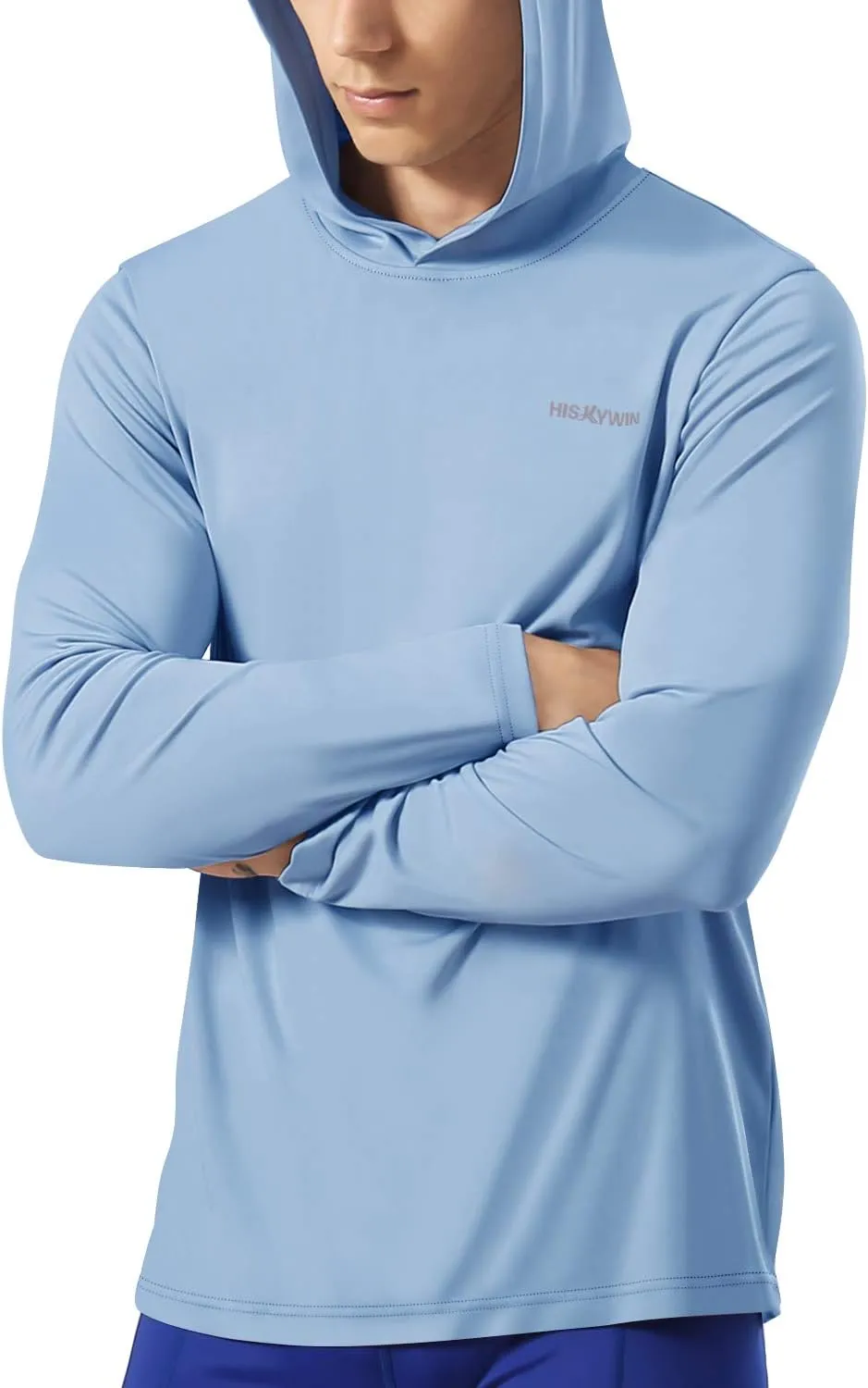HISKYWIN Men's Long Sleeve Shirts Lightweight UPF 50  Sun Protection SPF Outdoor T-Shirts Fishing Hiking Running Tee Tops