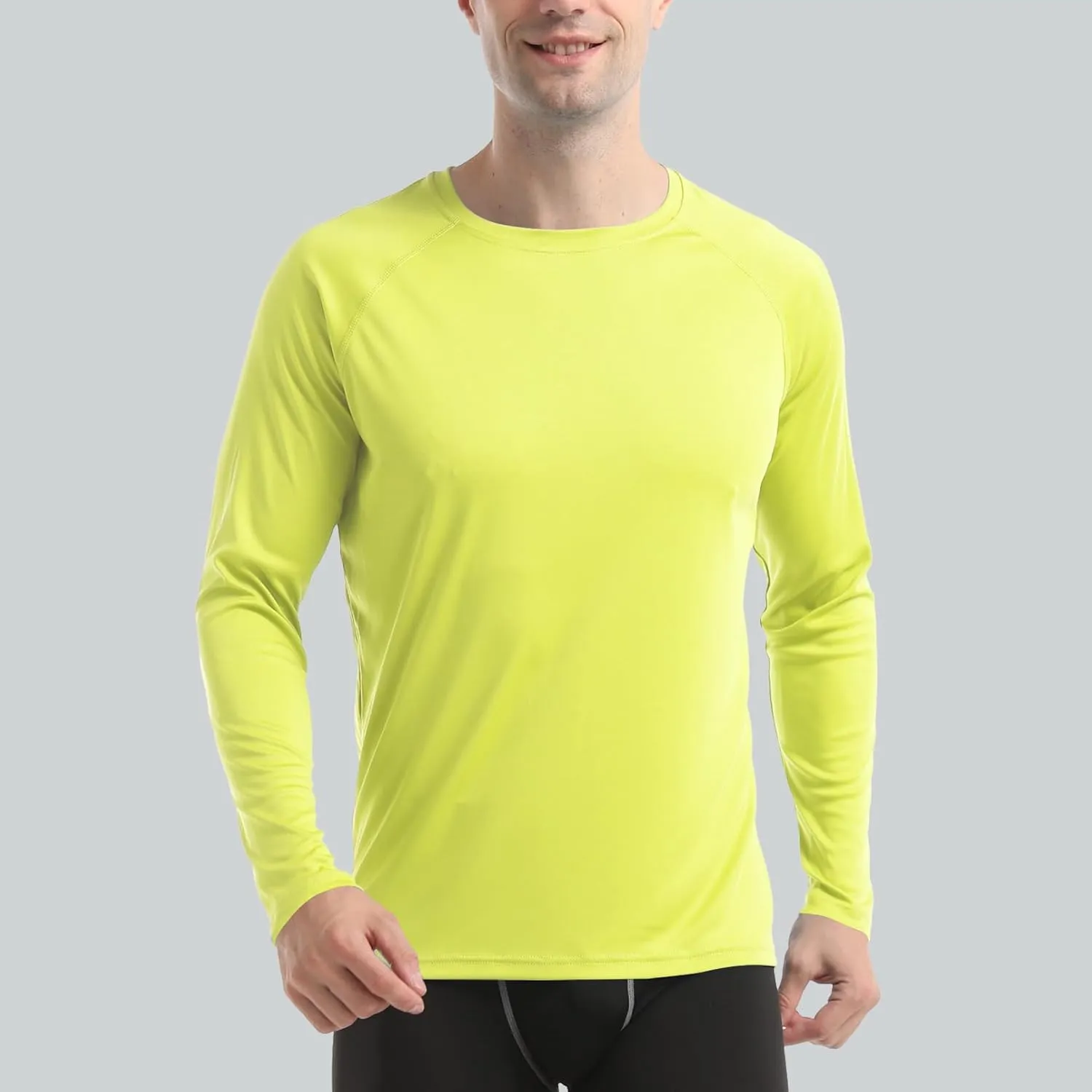 HISKYWIN Men's Long Sleeve Shirts Lightweight UPF 50  Sun Protection SPF Outdoor T-Shirts Fishing Hiking Running Tee Tops