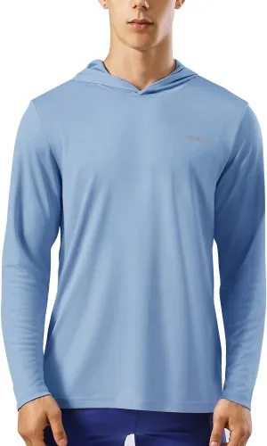HISKYWIN Men's Long Sleeve Shirts Lightweight UPF 50  Sun Protection SPF Outdoor T-Shirts Fishing Hiking Running Tee Tops
