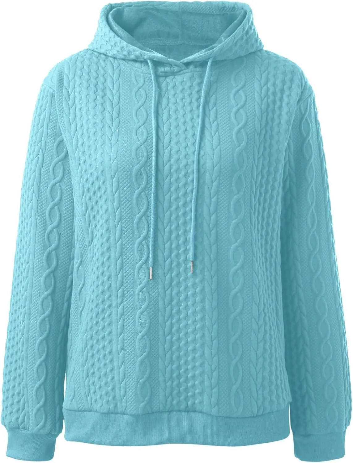 Hooded Sweatshirt Women Pullover Drawstring Loose Sweaters Trendy Oversized Long Sleeve Shirt Solid Top with Pocket