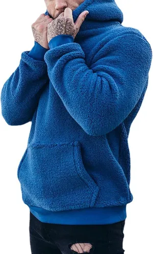 Hoodies for Men Heavyweight Fleece Lined Hoodie 2024 Warm Pullover Thermal Hooded Sweatshirt with Pocket Casual Tops