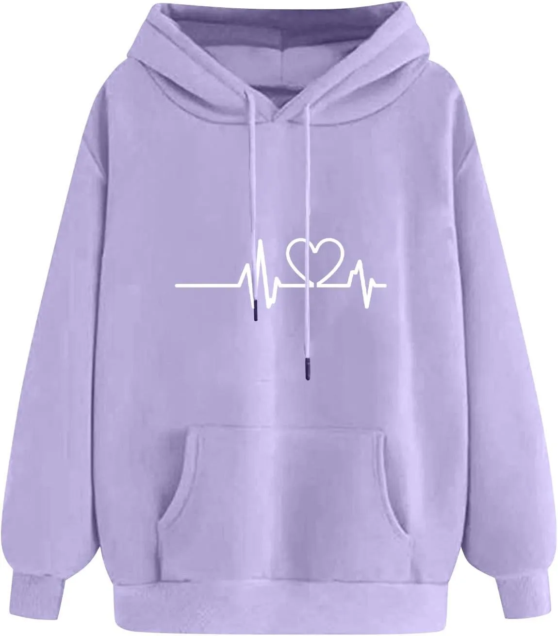 Hoodies for Women Long Sleeve Oversized Warm Sweatshirt Casual Crewneck Hooded Pullover Drawstring Winter T-Shirt