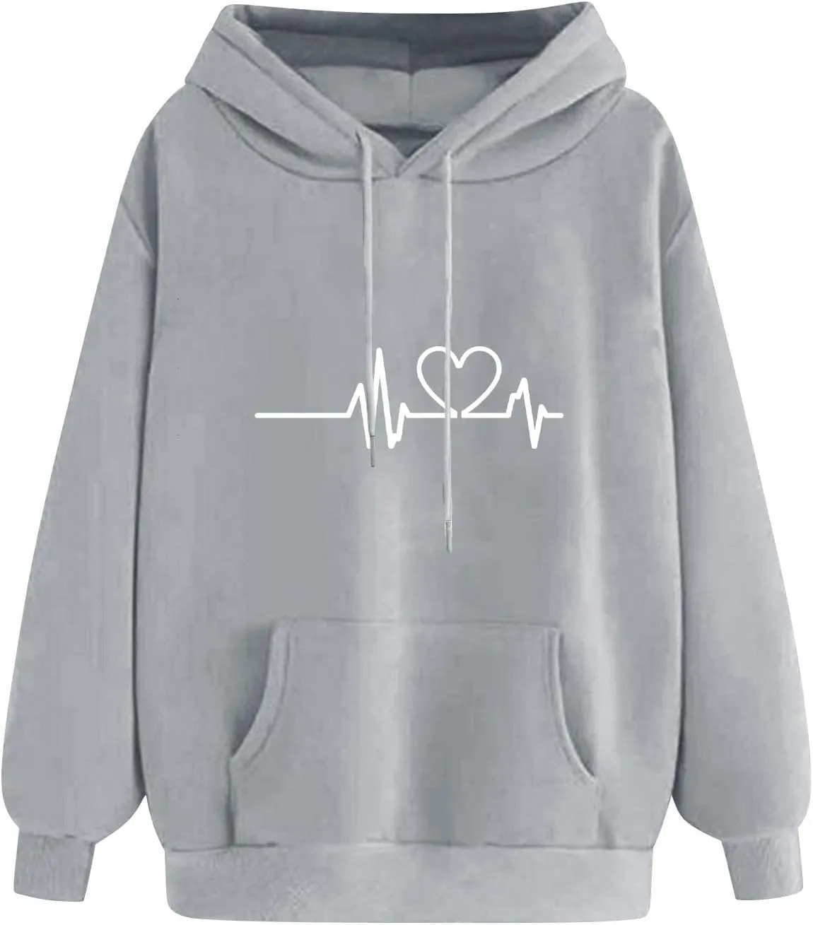 Hoodies for Women Long Sleeve Oversized Warm Sweatshirt Casual Crewneck Hooded Pullover Drawstring Winter T-Shirt