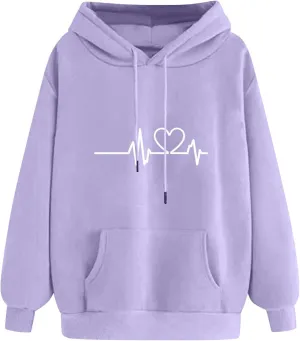 Hoodies for Women Long Sleeve Oversized Warm Sweatshirt Casual Crewneck Hooded Pullover Drawstring Winter T-Shirt