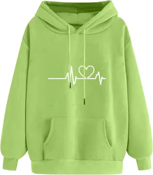 Hoodies for Women Long Sleeve Oversized Warm Sweatshirt Casual Crewneck Hooded Pullover Drawstring Winter T-Shirt