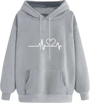Hoodies for Women Long Sleeve Oversized Warm Sweatshirt Casual Crewneck Hooded Pullover Drawstring Winter T-Shirt