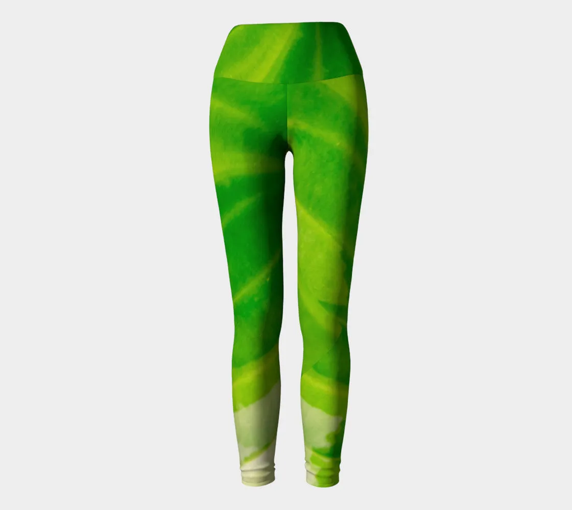 Hosta Green Yoga Leggings