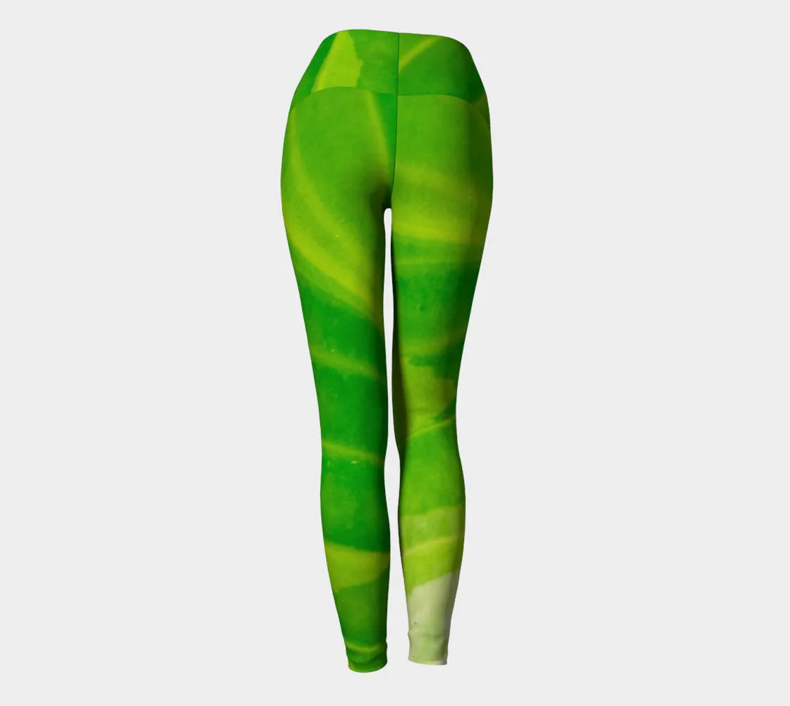 Hosta Green Yoga Leggings