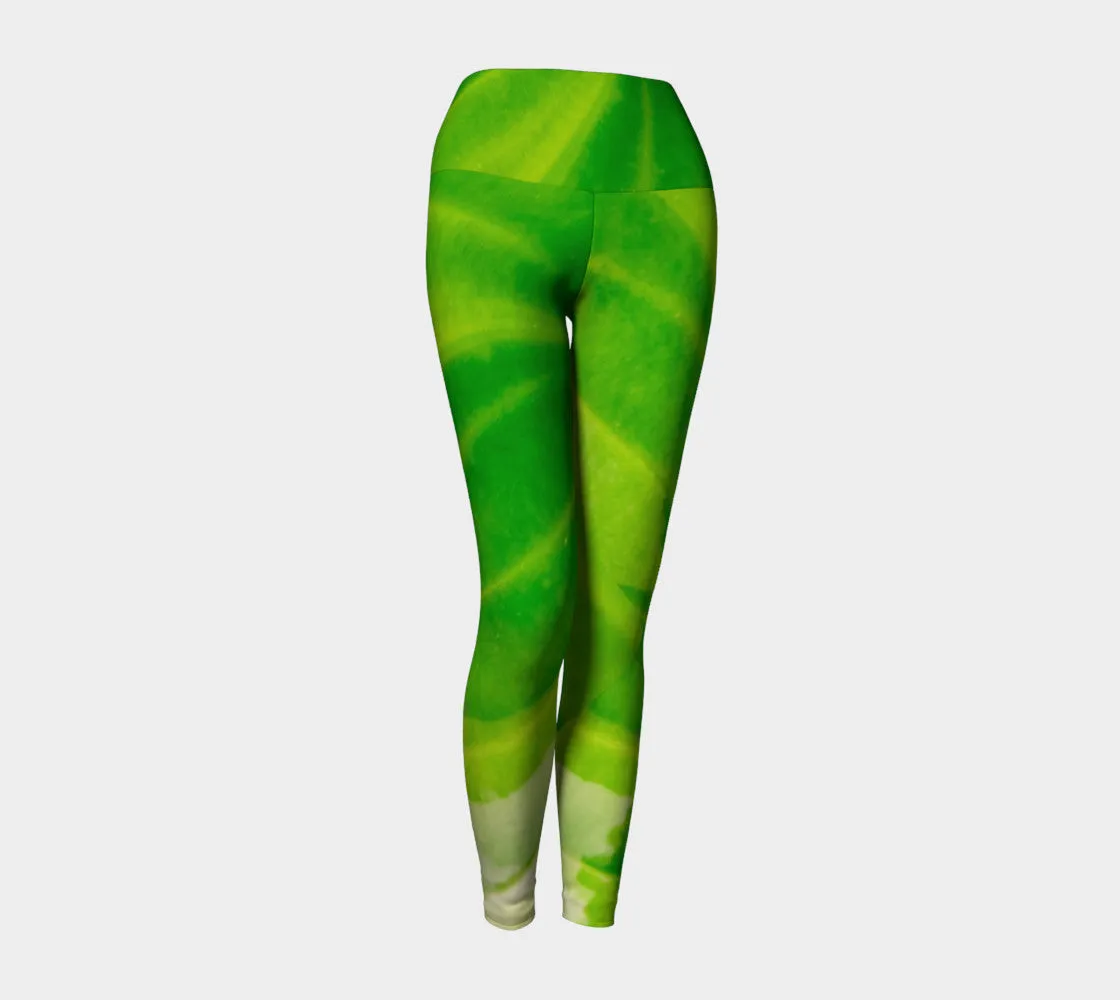 Hosta Green Yoga Leggings