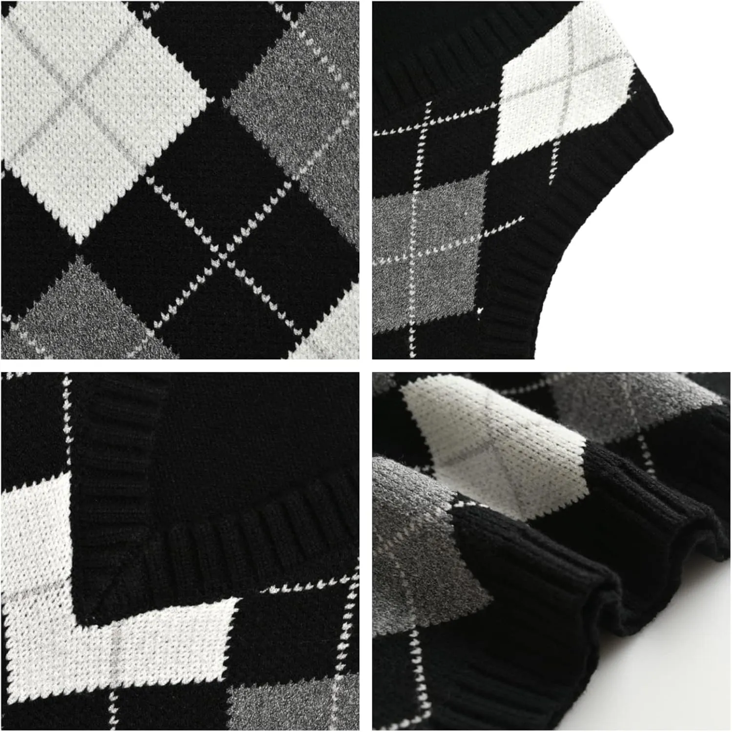 Hyipels Women's Sweater Vest,Y2K Sleeveless Pattern Preppy Style Knitted Crop Tank Top for Girl