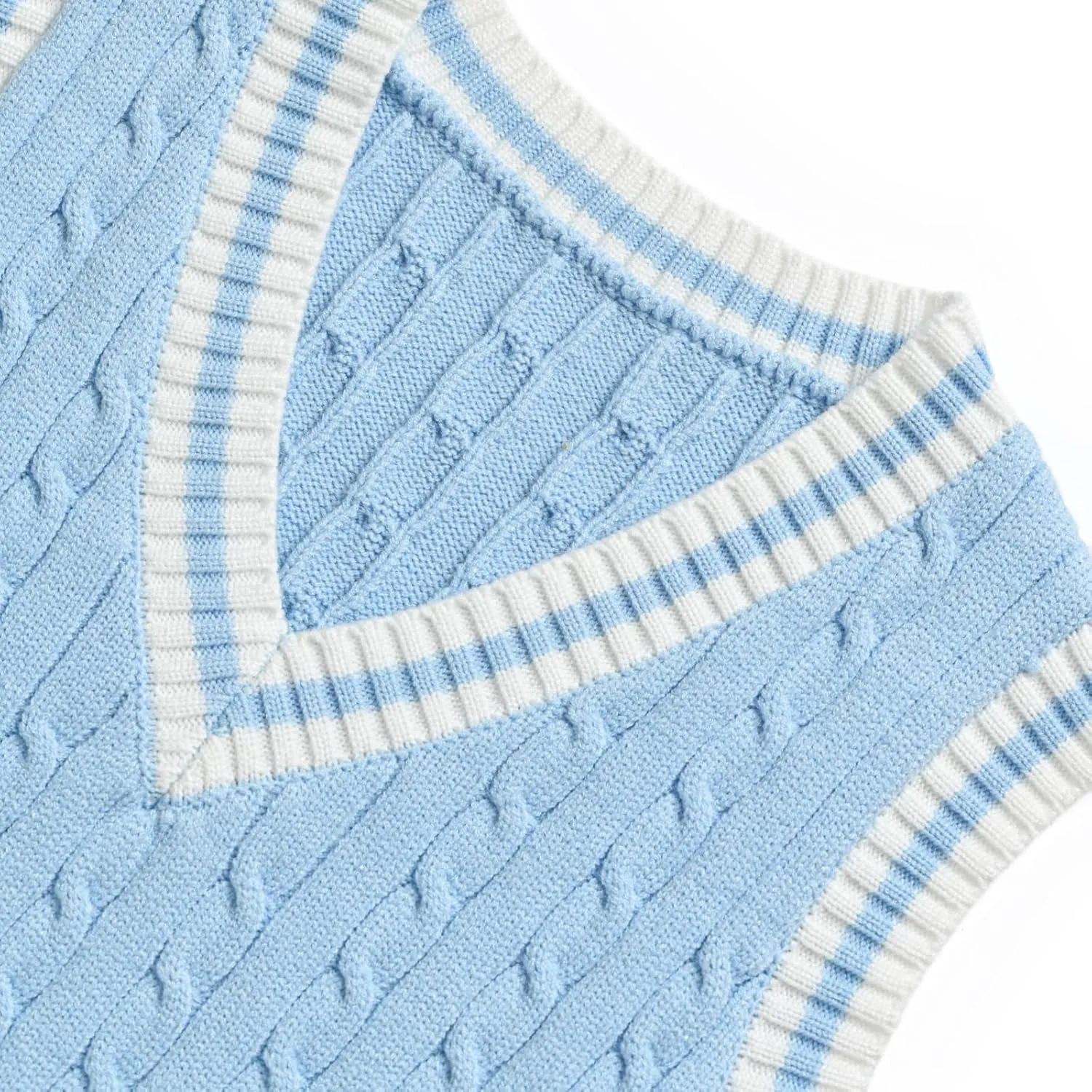 Hyipels Women's Sweater Vest,Y2K Sleeveless Pattern Preppy Style Knitted Crop Tank Top for Girl