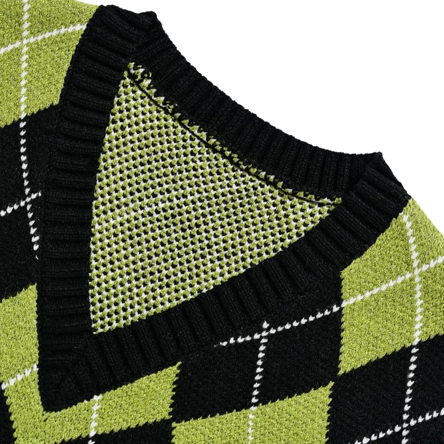 Hyipels Women's Sweater Vest,Y2K Sleeveless Pattern Preppy Style Knitted Crop Tank Top for Girl