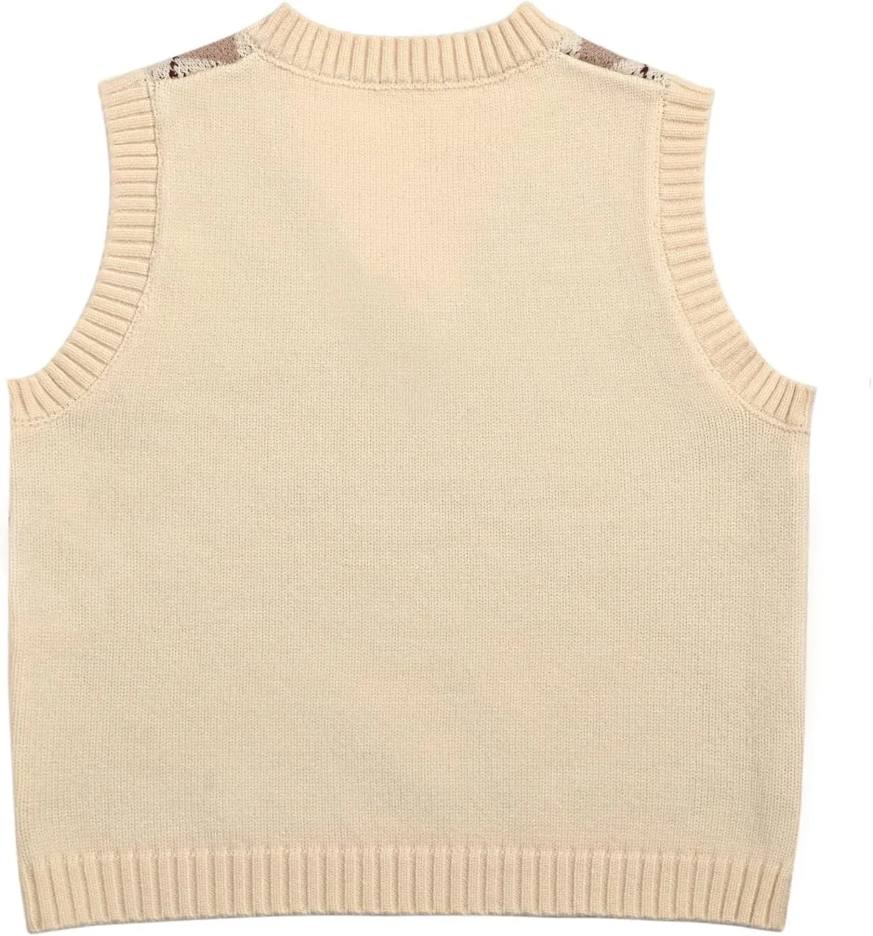 Hyipels Women's Sweater Vest,Y2K Sleeveless Pattern Preppy Style Knitted Crop Tank Top for Girl