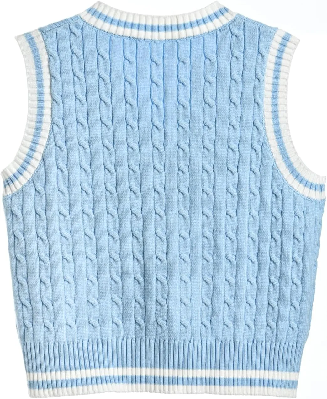 Hyipels Women's Sweater Vest,Y2K Sleeveless Pattern Preppy Style Knitted Crop Tank Top for Girl
