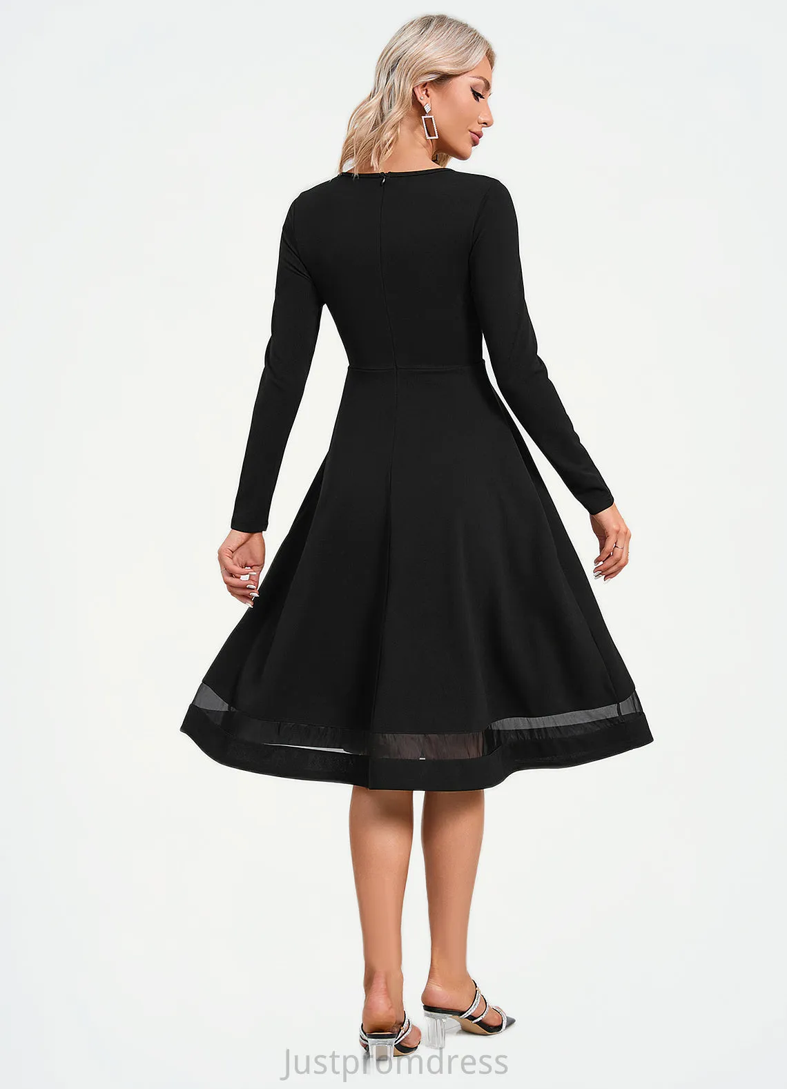 Jacey V-Neck Elegant A-line Polyester Midi Dresses HHP0022403