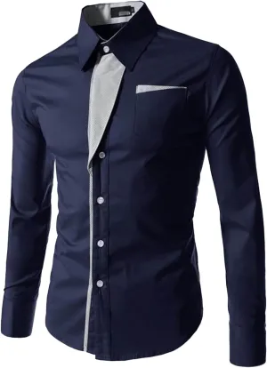 JEShifangjiusu Men's Casual Long Sleeve Button-Down Shirts Slim Fit Beach Yoga Fashion Shirts Cotton Dress Shirt with Pocket