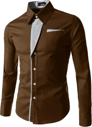JEShifangjiusu Men's Casual Long Sleeve Button-Down Shirts Slim Fit Beach Yoga Fashion Shirts Cotton Dress Shirt with Pocket