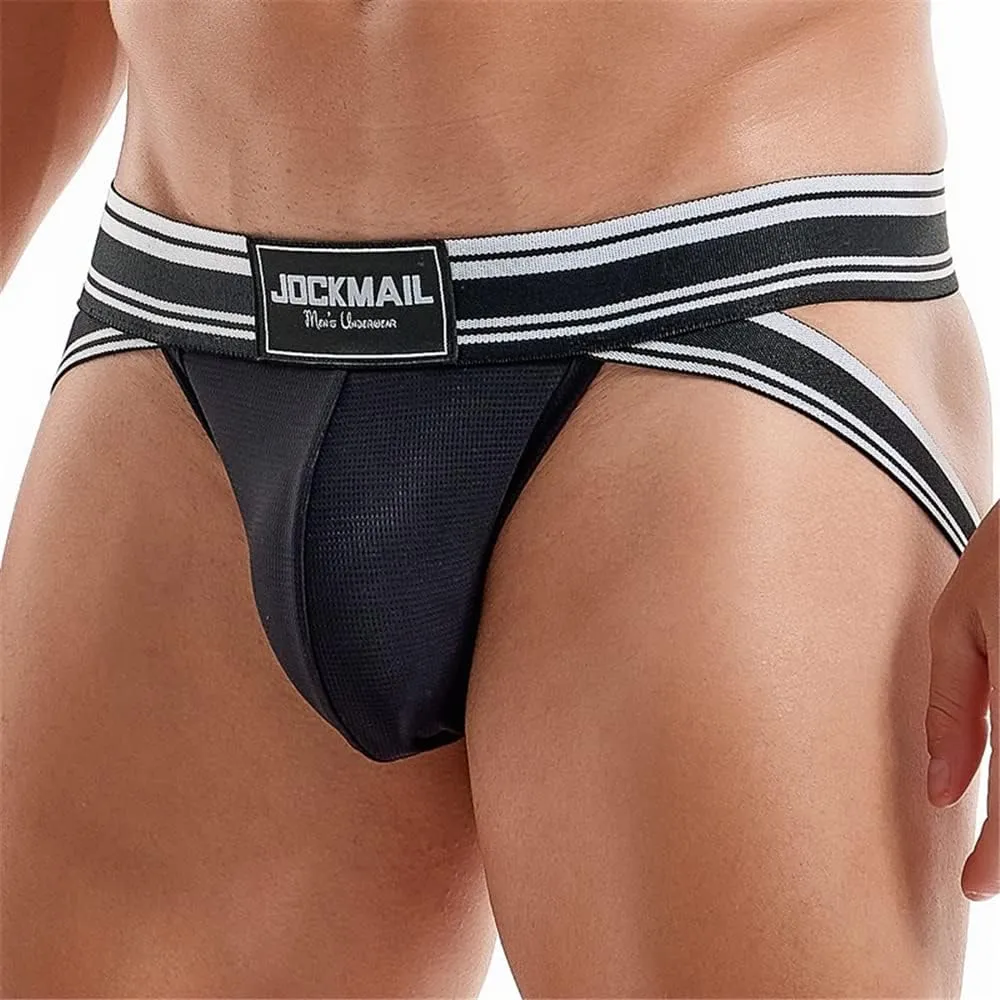 JOCKMAIL 5PCS/Pack Men Jockstrap Underwear Athletic Supporter Jockstrap Low Rise Men Briefs Jockstrap Sport Underwear