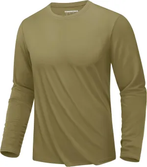 KEFITEVD Men's UPF 80  Sun Shirts Long Sleeve UV SPF Shirts Quick Dry Lightweight Rash Guard Polyester Swim T-Shirt