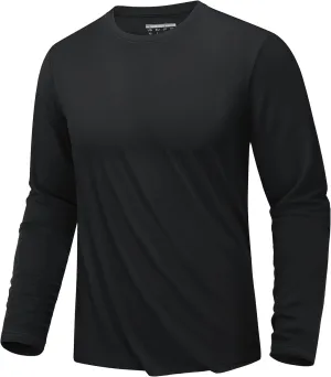 KEFITEVD Men's UPF 80  Sun Shirts Long Sleeve UV SPF Shirts Quick Dry Lightweight Rash Guard Polyester Swim T-Shirt