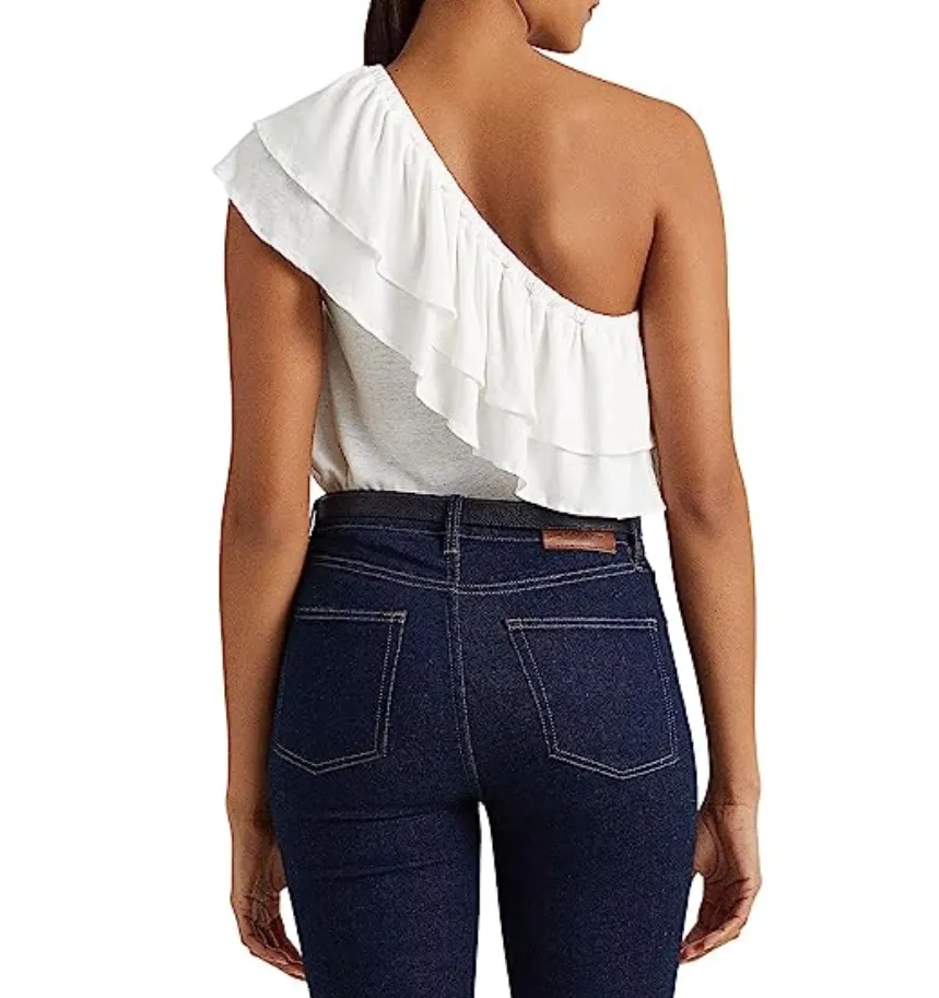 LAUREN RALPH LAUREN Jersey One-Shoulder Top