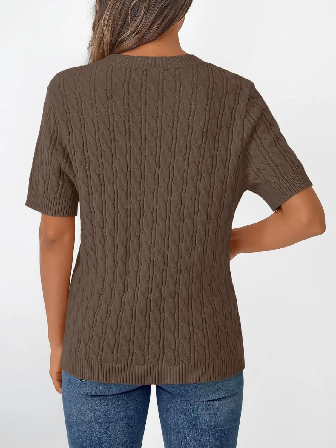 LILLUSORY Short Sleeve Sweater for Women Summer Business Casual Dressy Outfits Work Tops Lightweight Spring Blouses 2025