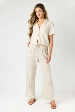 Linen-Blend Drawstring Pant