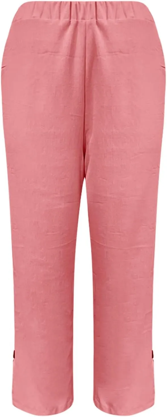 Linen Pants Women 2025 Summer Casual Loose Wide Leg Palazzo Pants Spring High Waist Beach Vacation Outfits for Women