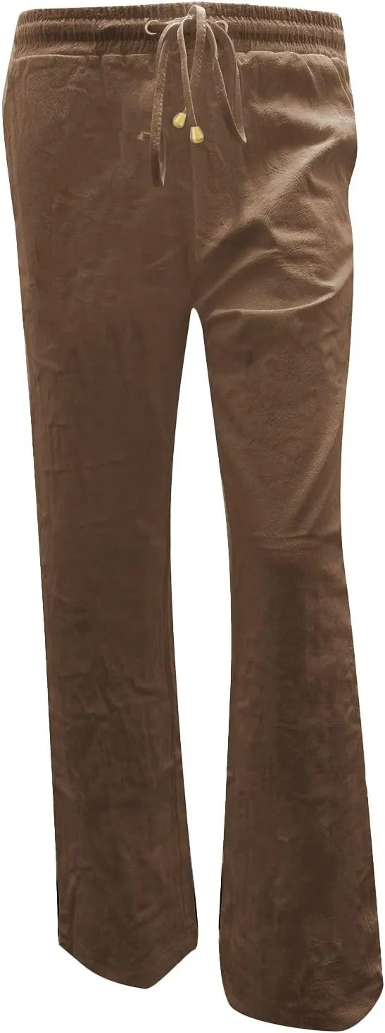 Linen Pants Women Summer 2025 Lightweight Casual High Waisted Pant Drawstring Loose Fit Trousers with Pockets