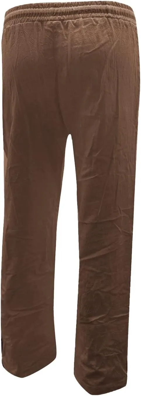 Linen Pants Women Summer 2025 Lightweight Casual High Waisted Pant Drawstring Loose Fit Trousers with Pockets