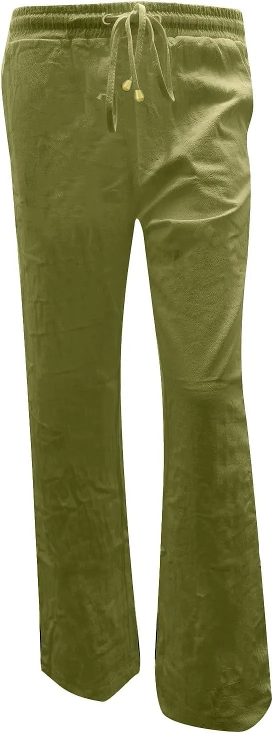 Linen Pants Women Summer 2025 Lightweight Casual High Waisted Pant Drawstring Loose Fit Trousers with Pockets