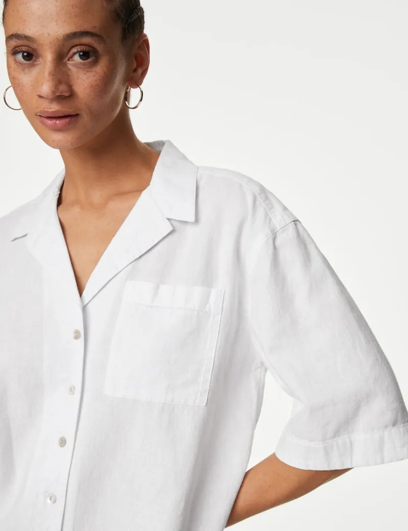 Linen Rich Collared Relaxed Shirt
