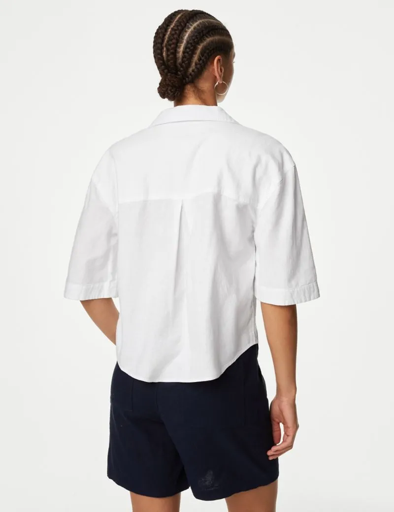 Linen Rich Collared Relaxed Shirt