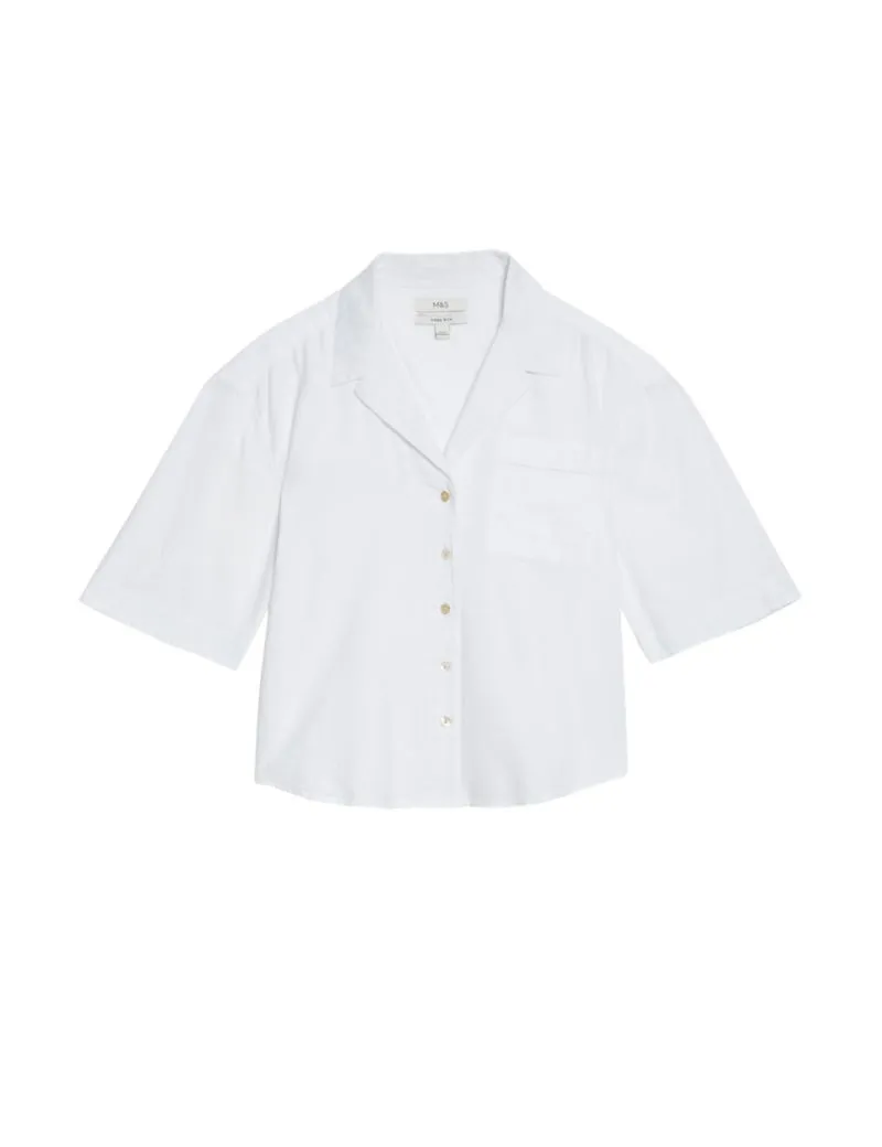 Linen Rich Collared Relaxed Shirt