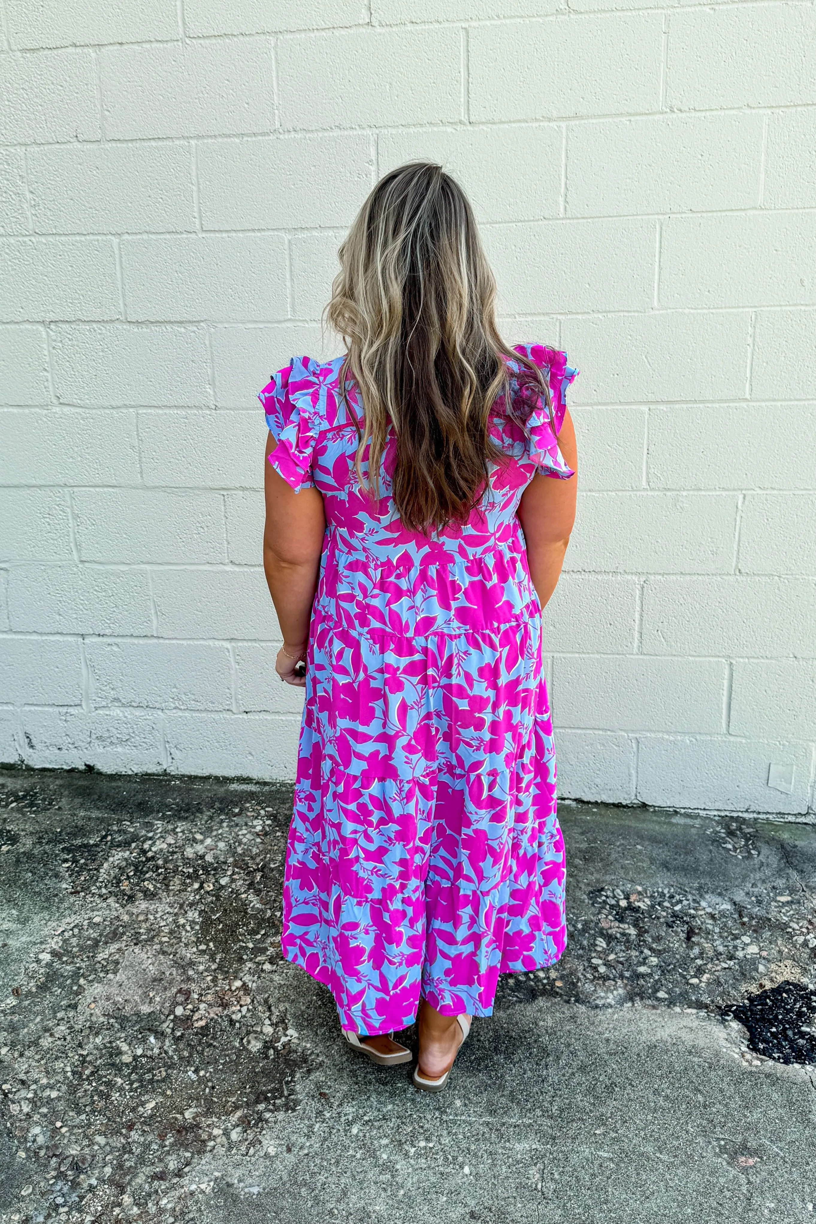 Living For You Floral Tiered Midi Dress