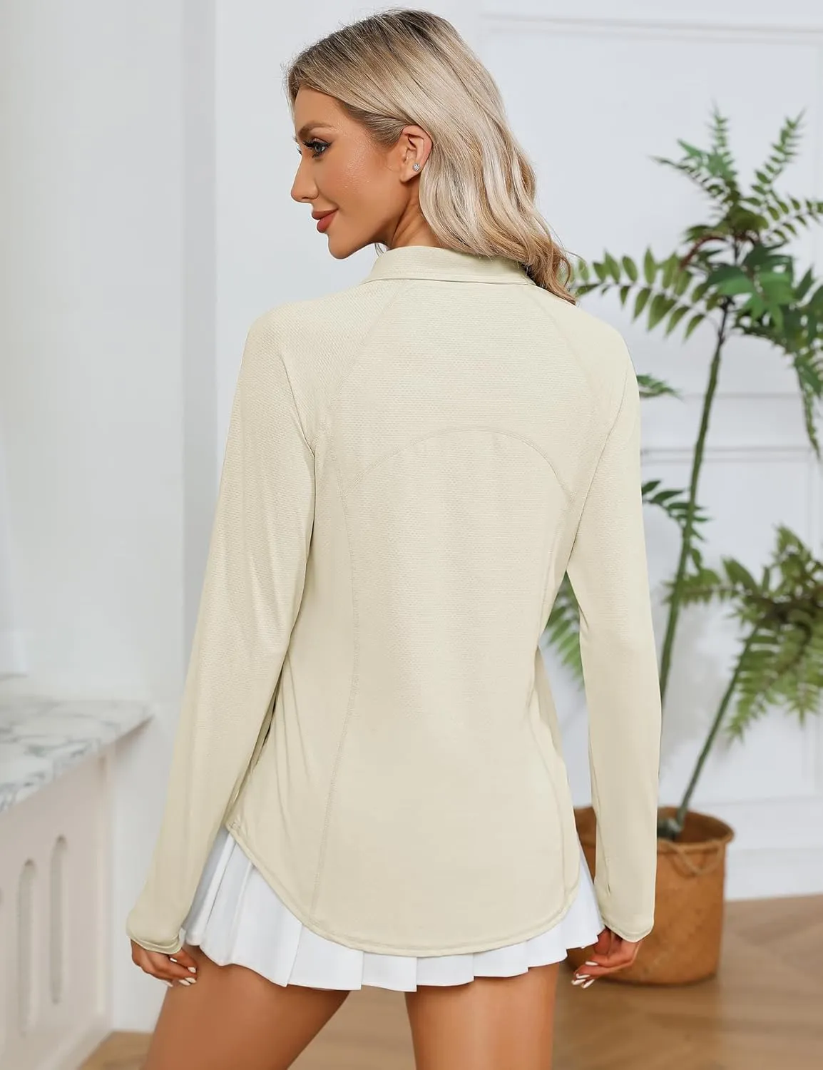 LOMON Women Long Sleeve Shirts Sun Protection 1/4 Zip Summer Quick Dry Hiking Shirts Quarter Zip Pullover for Women