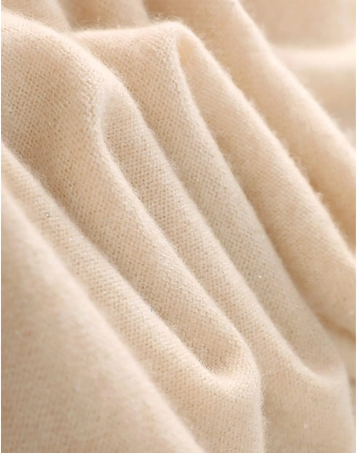 Long Skirt Women's 100% Merino Wool Knitted Skirt Winter Warm Ribbed Elastic Waist Sequin Skirts