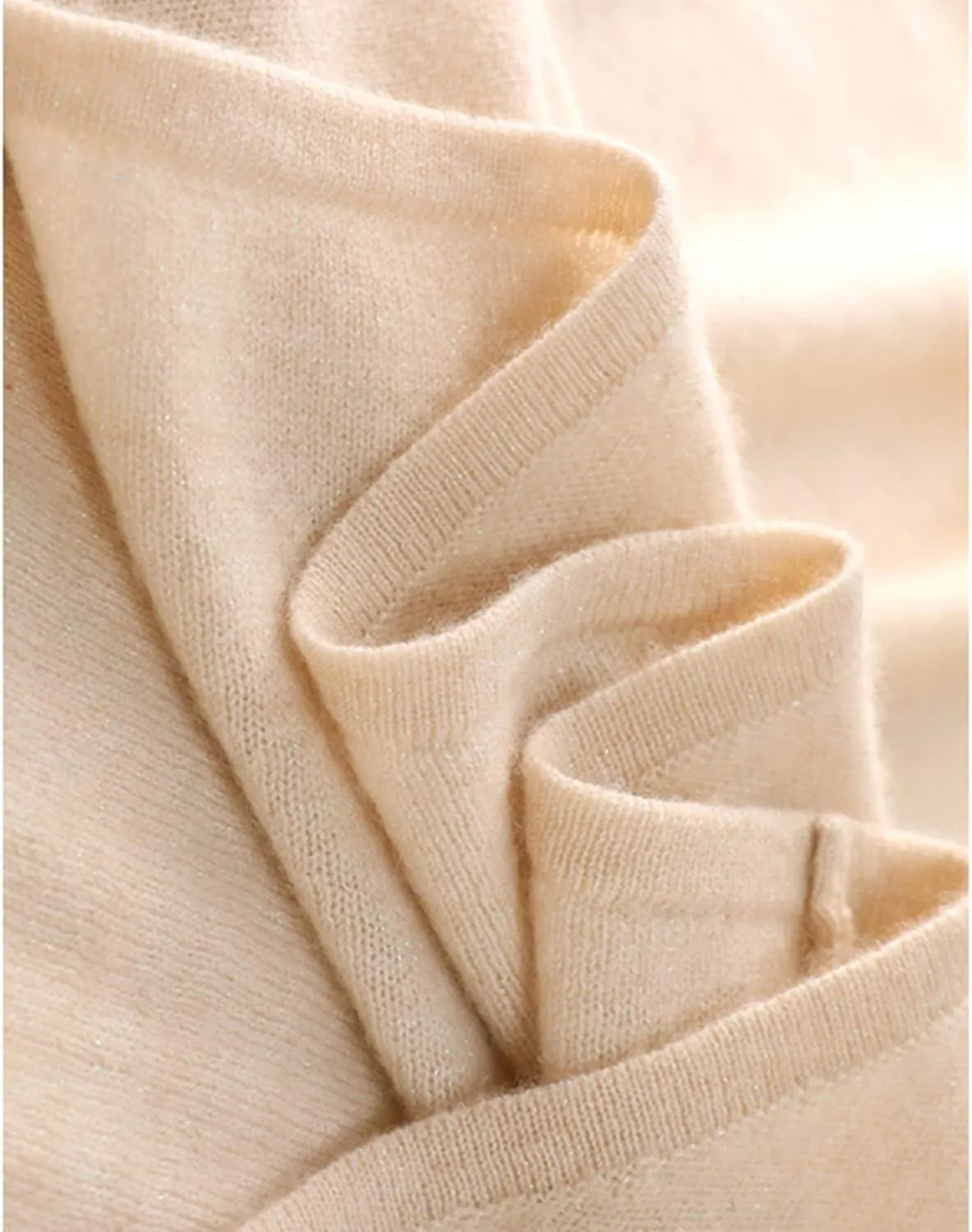 Long Skirt Women's 100% Merino Wool Knitted Skirt Winter Warm Ribbed Elastic Waist Sequin Skirts