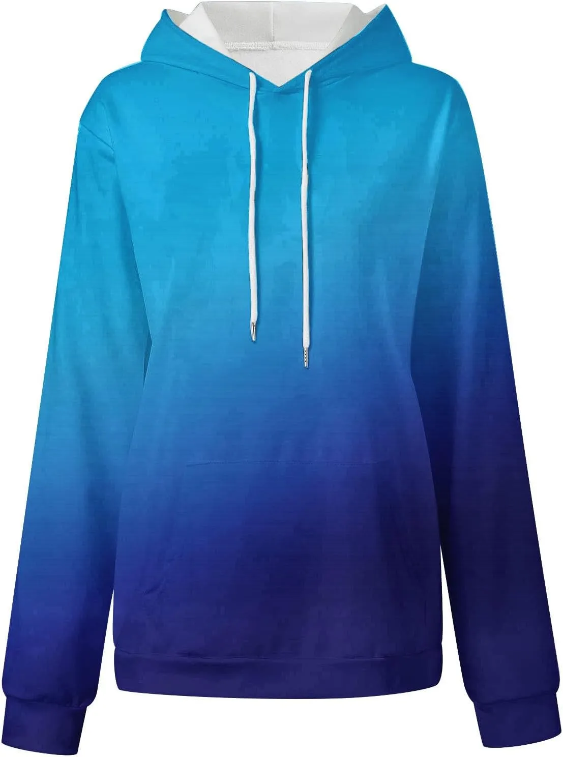 LRMQS Womens Fall Fashion 2024 Trendy Oversized Hoodie Sweatshirts Gradient Color Casual Drawstring Hoodies Pullover Clothes