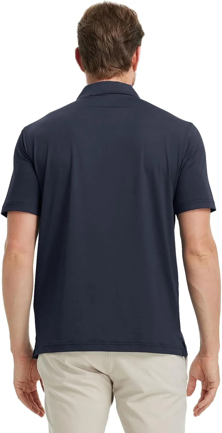 M MAELREG V Neck Polo Shirts for Men Performance Casual Moisture Wicking Mens Golf Polo Shirts Short Sleeve with Collar