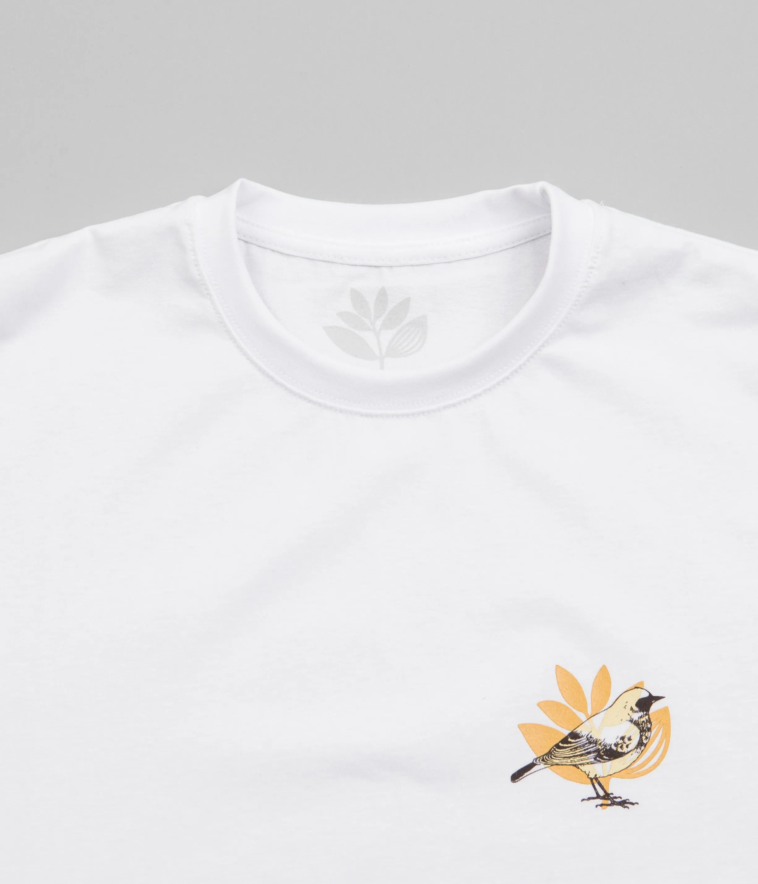 Magenta Bird Plant T-Shirt - White