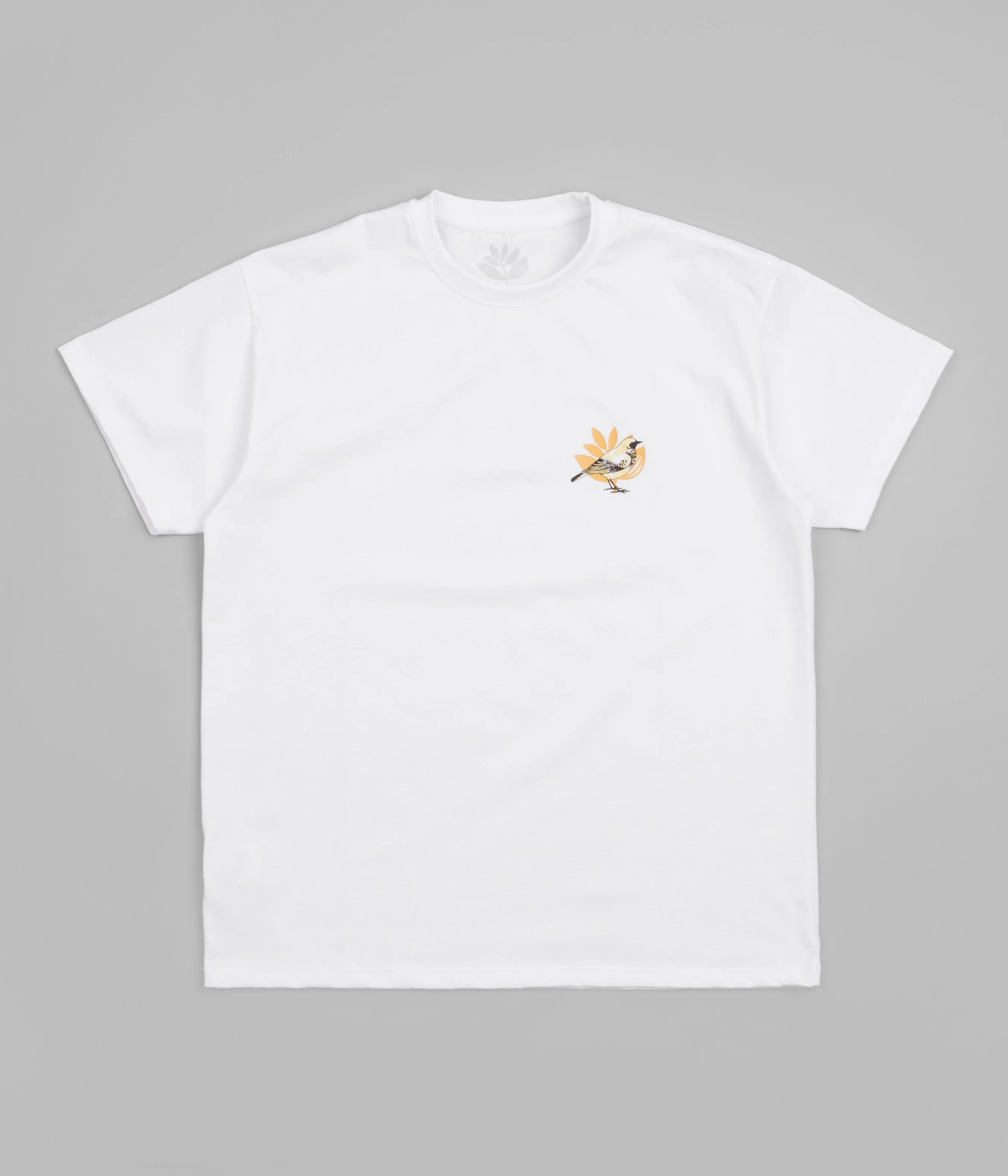 Magenta Bird Plant T-Shirt - White