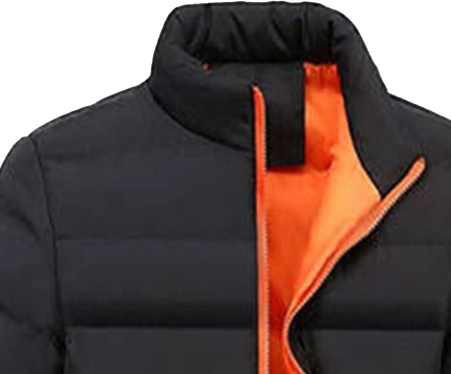 Maiyifu-GJ Men Winter Down Coat Jacket Lightweight Warm Thicken Padded Outerwear Stand Collar Ski Hiking Travel Warm Overcoat