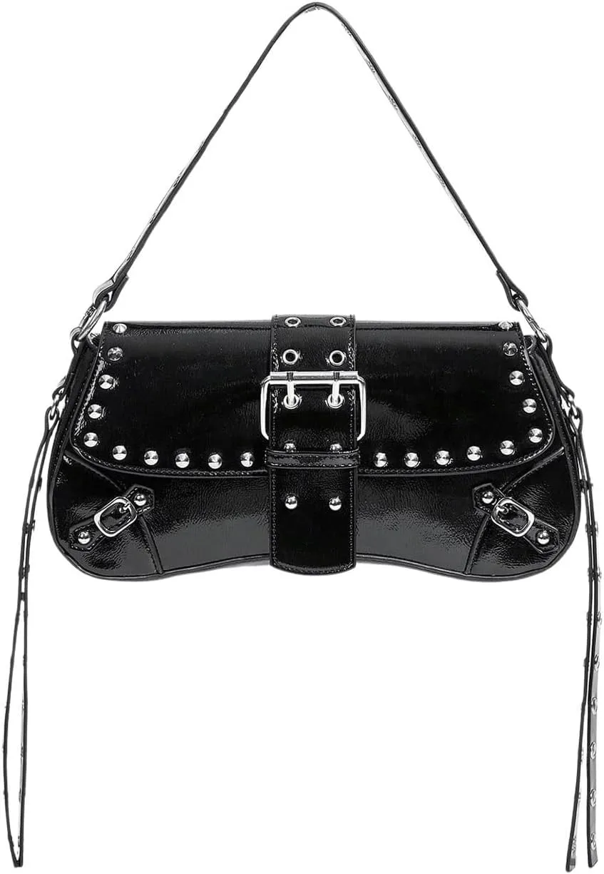 MakeMeChic Women's Shoulder Bags Y2K PU Leather Clutch Small Purse Hobo Bags