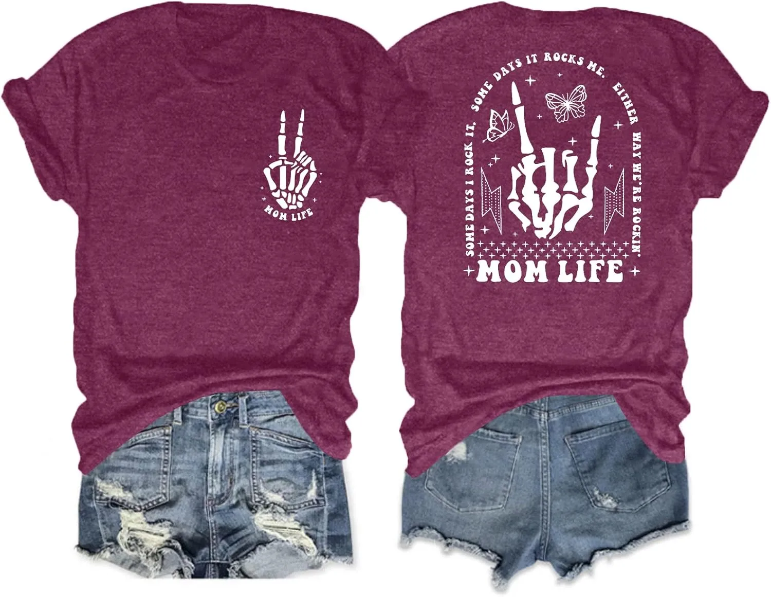 Mama Shirts Mom Life T-Shirts Women Some Days I Rock It Shirt Vintage Casual Short Sleeve Tops