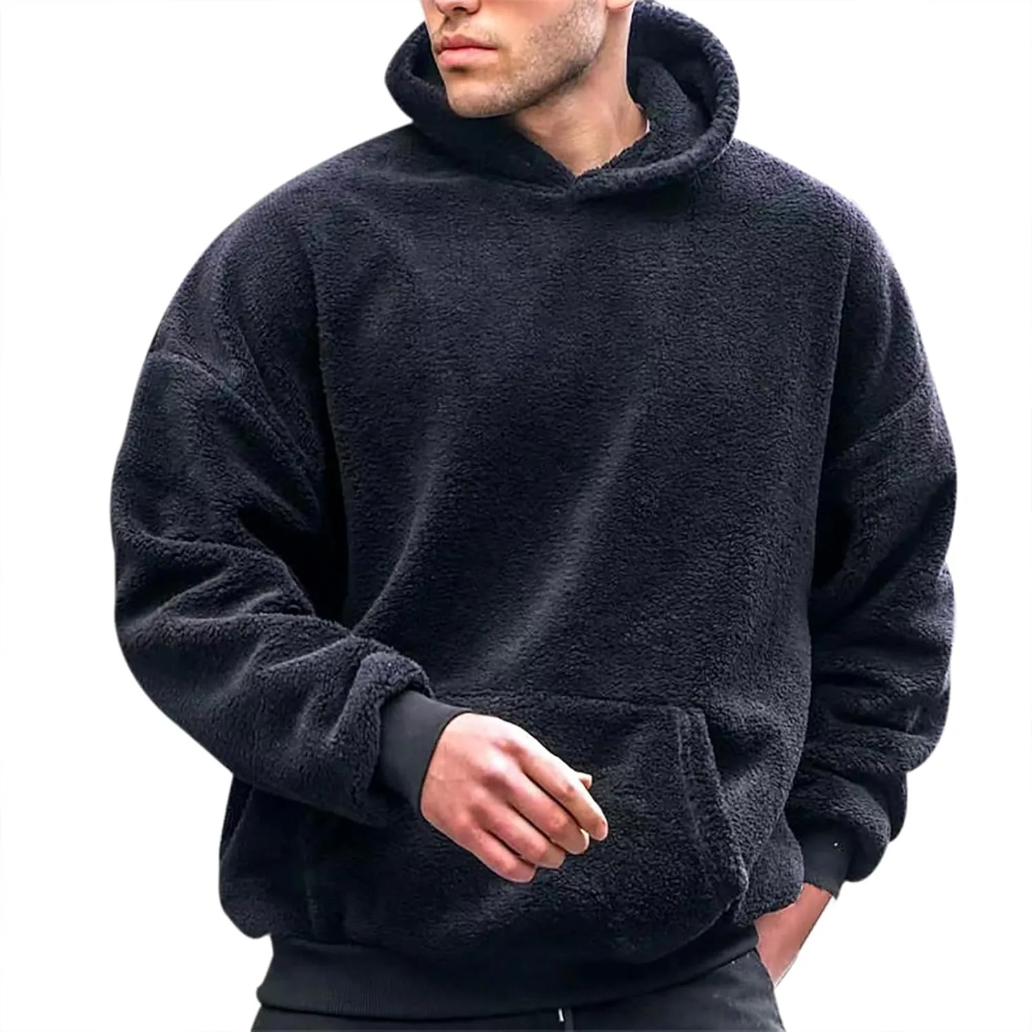 Men Sweatshirts Hoodie Sweatshirts for Men Men's Black Knit Hoodie Cool Fleece Hoodies for Men Pullover Hoodie Men