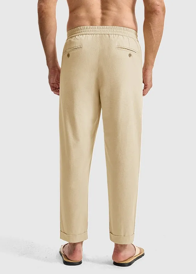 Men's Breezy Linen-Blend Casual Pants