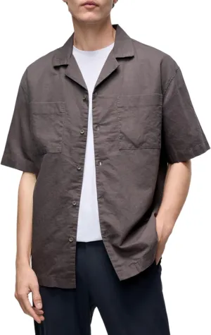 Men's Casual Linen Shirts Short Sleeve Button Down Shirts Summer Beach Vacation Blouses Lightweight Hawaiian Tops