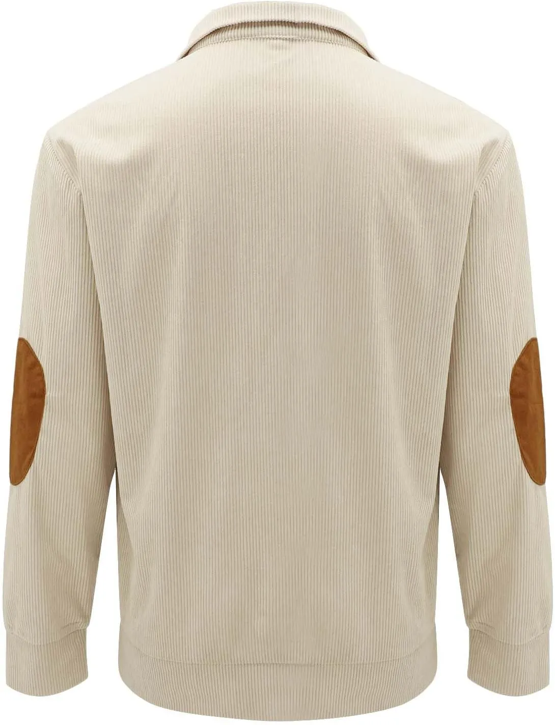 Men's Corduroy Sweatshirt Casual Long Sleeve Stand Collar Button Pullover Sweatshirts Lightweight Big and Tall Hoodie
